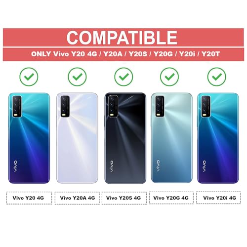 Casotec Flip Cover Back Case | Premium Leather Finish | Inbuilt Pockets & Stand | Flip Cover Back Case for Vivo Y20 (2021) / Y20A / Y20G (2021) / Y20S / Y20T (CamelBlue) - Image 2