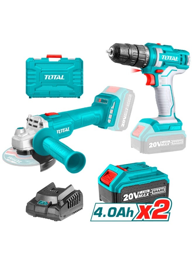 TOTAL Lithium Ion Cordless 2pcs Combo Kit TCKLI20157 - Image 1