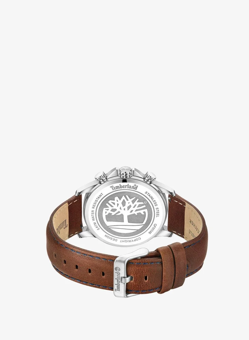 Timberland  Men's Bernardston 45 mm Men's Multifunction Watch Blue  Dial  & Brown Leather Strap for Men | Best Price UAE