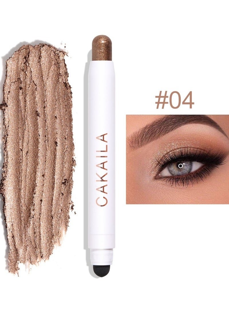 CAKAILA Vibrant Shimmer Eyeshadow Stick - 2-in-1 Creamy Eye Brightener & Highlighter with Soft, Smooth, Easy-to-Apply Formula for Music Festival, Party, and Everyday Use - Long-Lasting, Water-Resistant, and Cruelty-Free 04  - Image 1
