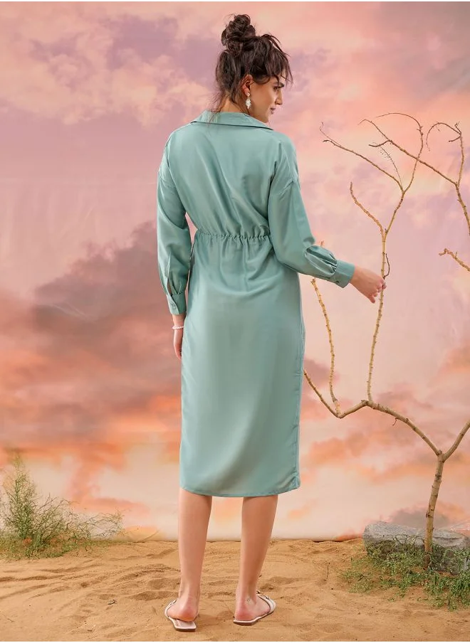 Freehand Women Regular Fit Casual Solid Wrap Dress