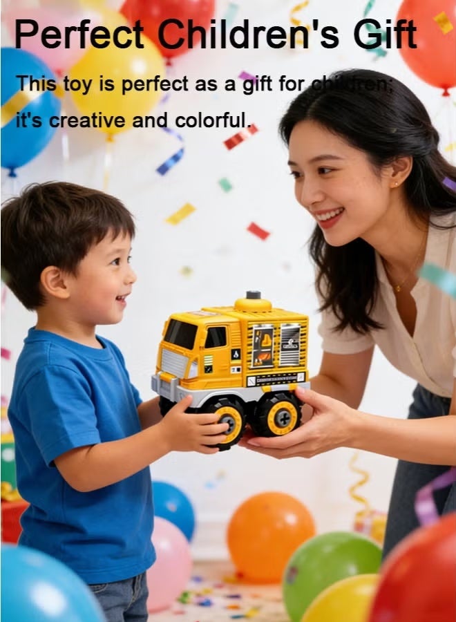 Large Race Track Transport Truck Toys - STEM Montessori Educational Car Playset, Thinking & Fine Motor Skill Learning Toy, Kids Race Track with Yellow Truck, Birthday Gift for 3 Year Old Boys - Image 4