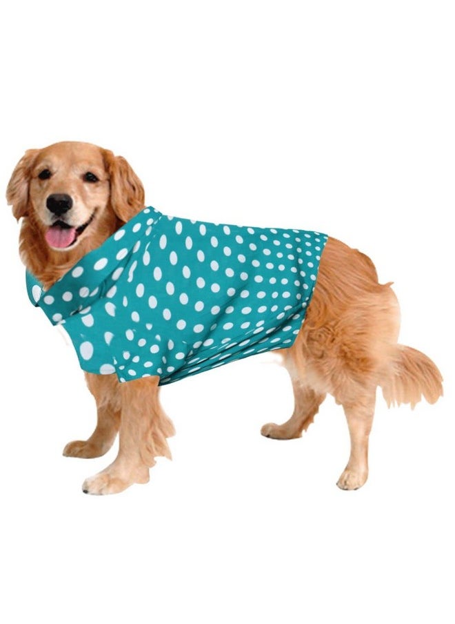 Sage Square Funky Soft Material Dog Shirt | Cool/Funky Print Pet | Soft Light Weight | Comfortable & Breathable Dog Clothing | Trendy Vest Outfit (Medium - 18 Inch) (Polka Sky Blue)  - Image 1