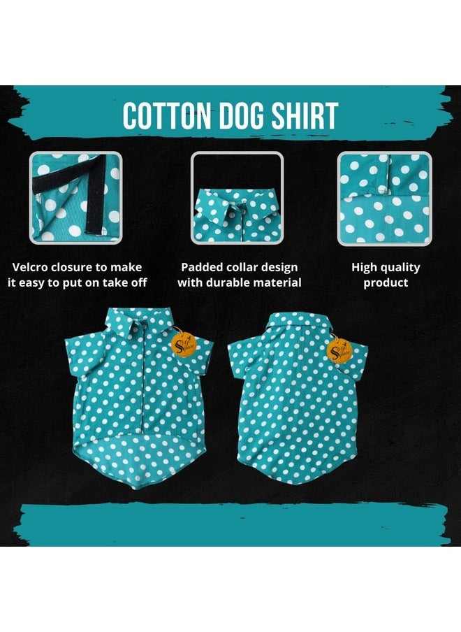 Sage Square Funky Soft Material Dog Shirt | Cool/Funky Print Pet | Soft Light Weight | Comfortable & Breathable Dog Clothing | Trendy Vest Outfit (Medium - 18 Inch) (Polka Sky Blue)  - Image 5