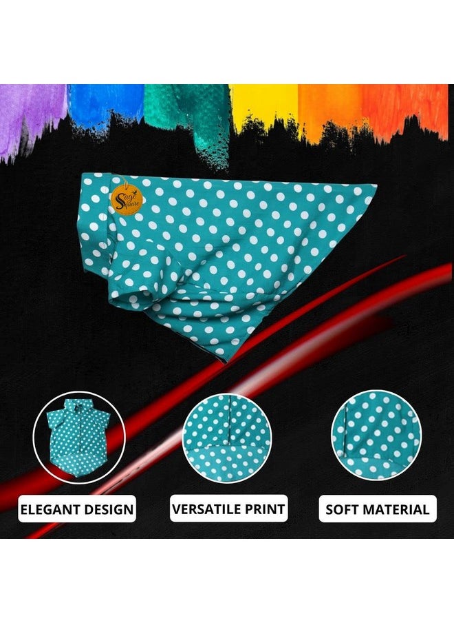 Sage Square Funky Soft Material Dog Shirt | Cool/Funky Print Pet | Soft Light Weight | Comfortable & Breathable Dog Clothing | Trendy Vest Outfit (Medium - 18 Inch) (Polka Sky Blue)  - Image 3
