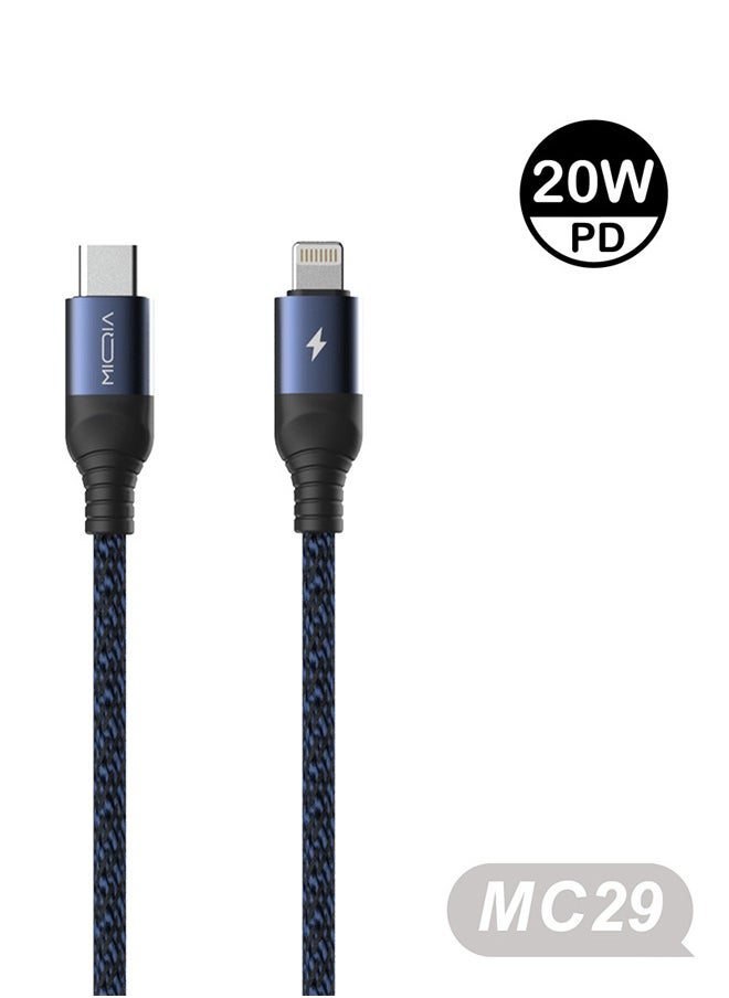 MIQIA Miqia MC29-PD Cable 1M 20W Aluminum Alloy + Braided Cable Blue  - Image 1