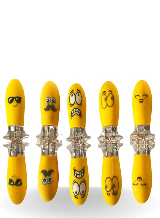 fumiko Generic Emotions Corn Holders, Yellow, 10-Piece Set, Stainless Steel & Silicone, 3.15 Inches, Corn Skewer, 12134358031 - Image 1