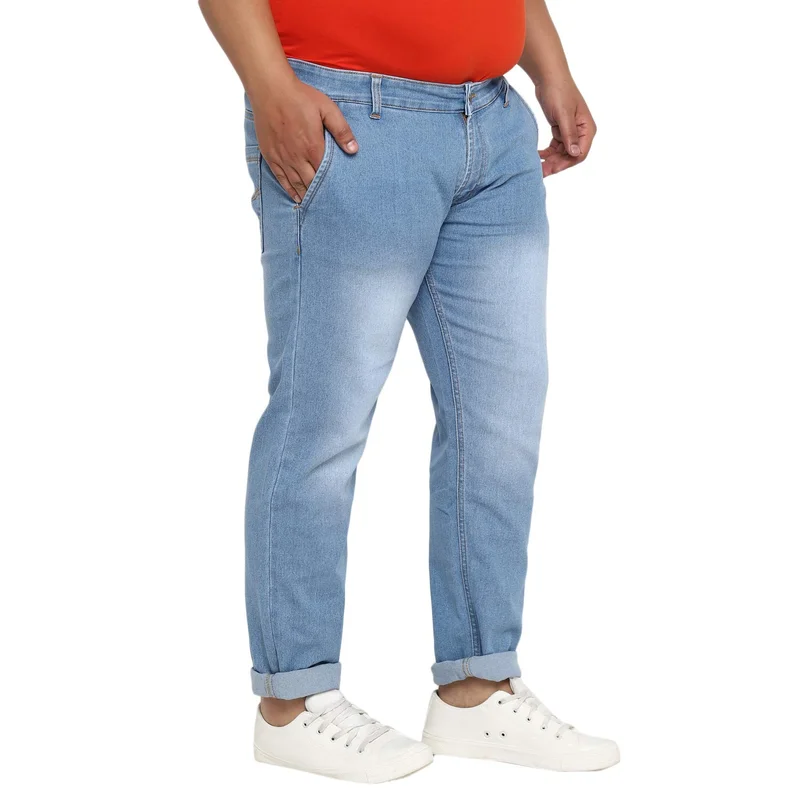 Urbano Fashion  Urbano Plus Men's Light Blue Regular Fit Denim Jeans Stretchable  | Best Price UAE