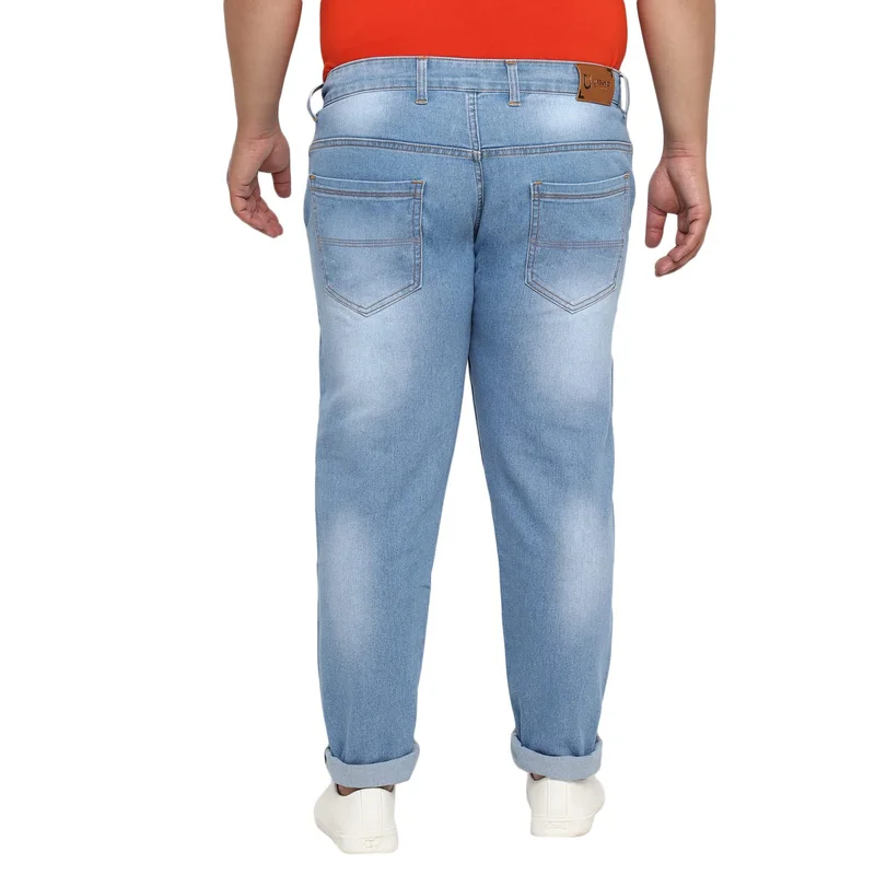 Urbano Fashion  Urbano Plus Men's Light Blue Regular Fit Denim Jeans Stretchable  | Best Price UAE