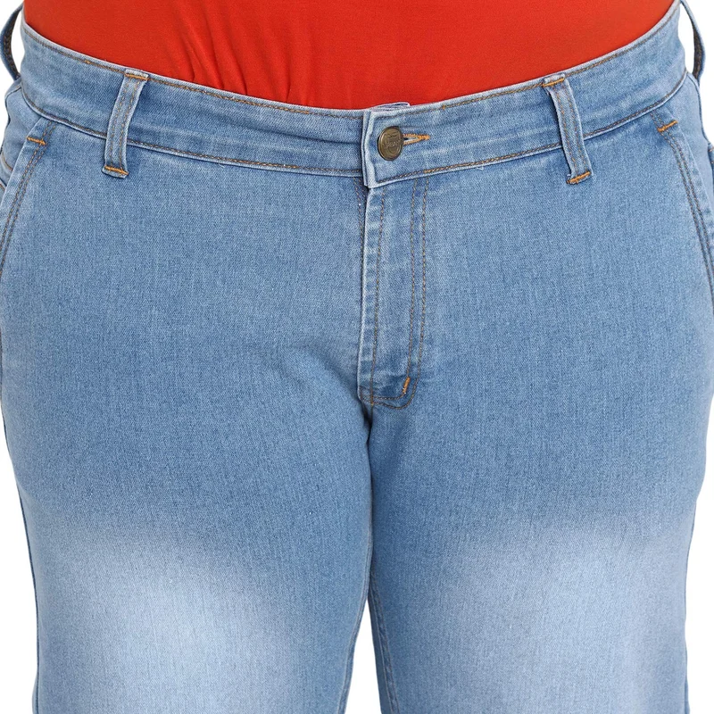 Urbano Fashion  Urbano Plus Men's Light Blue Regular Fit Denim Jeans Stretchable  | Best Price UAE