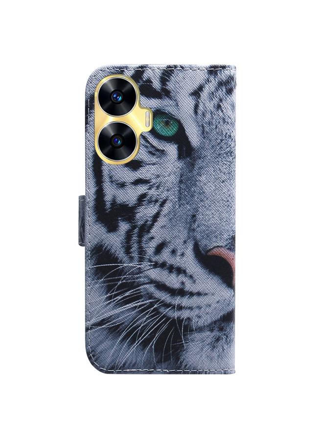 اس-توب جراب هاتف Realme C55 من الجلد القابل للطي برسومات ملونة - Image 3