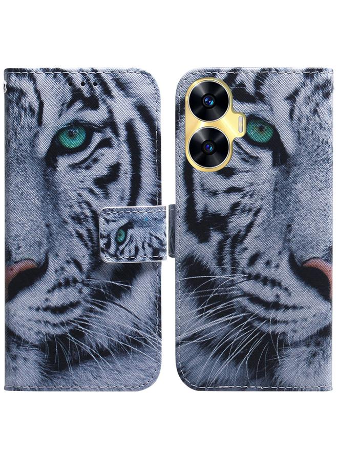 اس-توب جراب هاتف Realme C55 من الجلد القابل للطي برسومات ملونة - Image 1