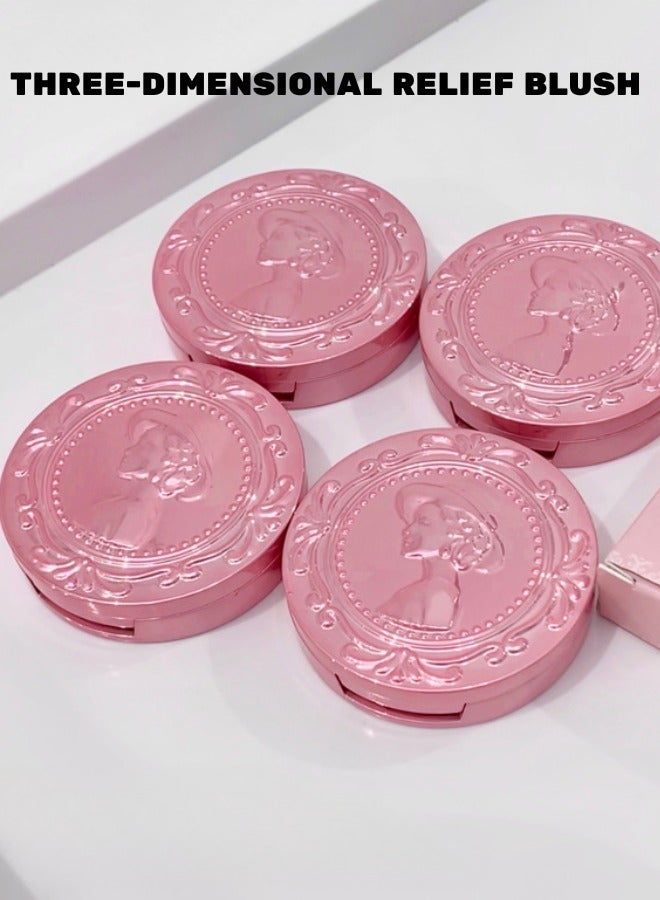 Gege bear Three-dimensional relief blush matte color whitens the skin, suitable for dark skin Pink color - Image 1