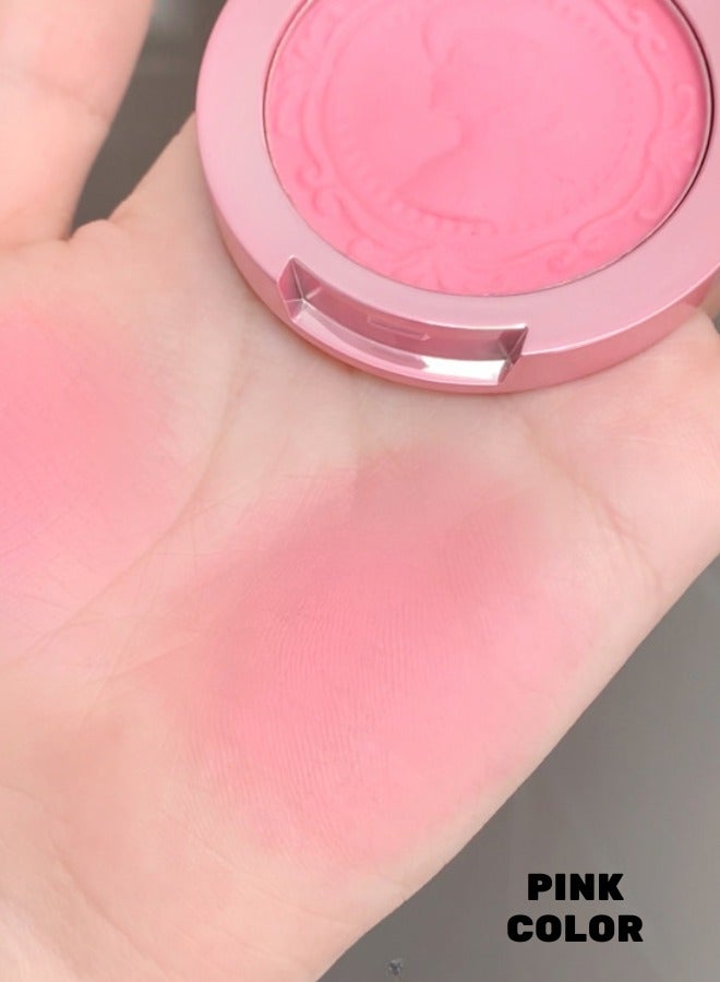 Gege bear Three-dimensional relief blush matte color whitens the skin, suitable for dark skin Pink color - Image 2