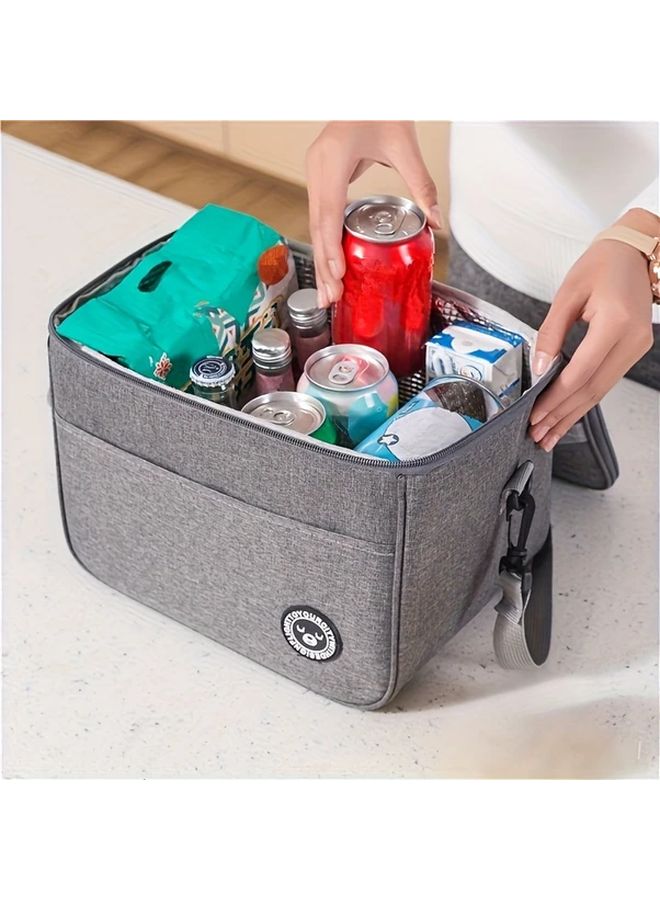Large Insulated Lunch Bag Black Leak Proof Multiple Compartments for School Office Picnic - Image 1