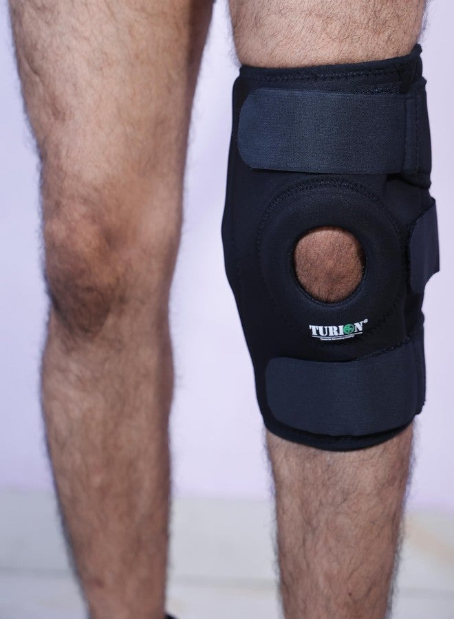 TURION Functional Knee Support Brace – Hinged, Neoprene, Compression Strapping, Adjustable Fit – XXL, Black – Aluminium Hinges for Stability & Support - Image 1