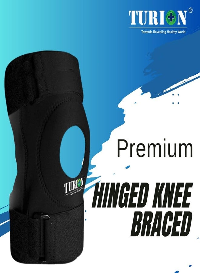 TURION Functional Knee Support Brace – Hinged, Neoprene, Compression Strapping, Adjustable Fit – XXL, Black – Aluminium Hinges for Stability & Support - Image 3