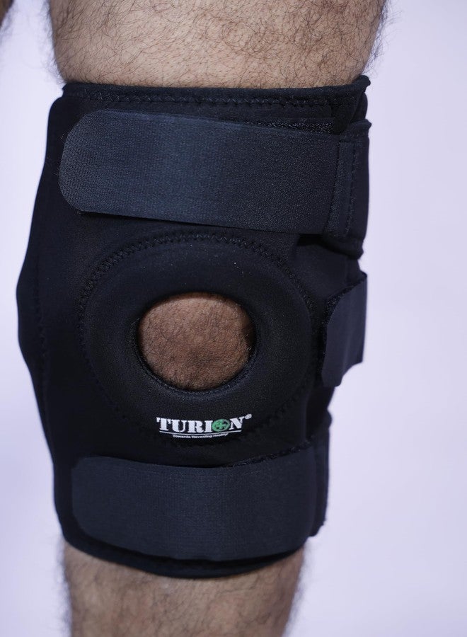 TURION Functional Knee Support Brace – Hinged, Neoprene, Compression Strapping, Adjustable Fit – XXL, Black – Aluminium Hinges for Stability & Support - Image 2