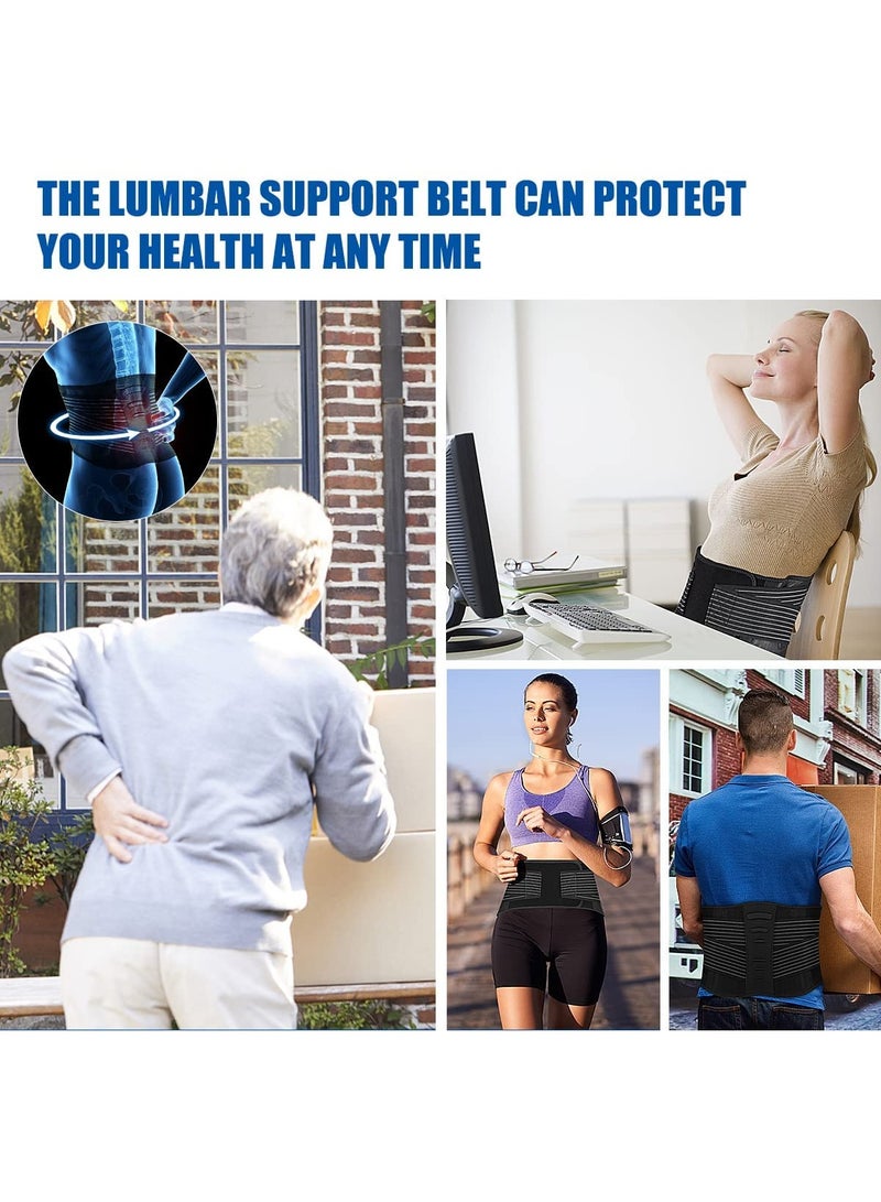 SYOSI Lower Back Support Brace Belt with 3 Large Stays for Men and Women Sciatica Pain Relief Hole Mesh Double Compression Size M Waist 25.6'' to 37.4''  - Image 4