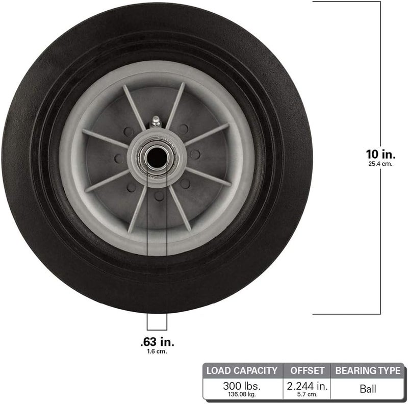 SoftTouch Flat Proof Replacement Wheel - 10-Inch - 300 lb. Load Capacity - For use on Wagons, Carts, & Many Other Products - Image 2
