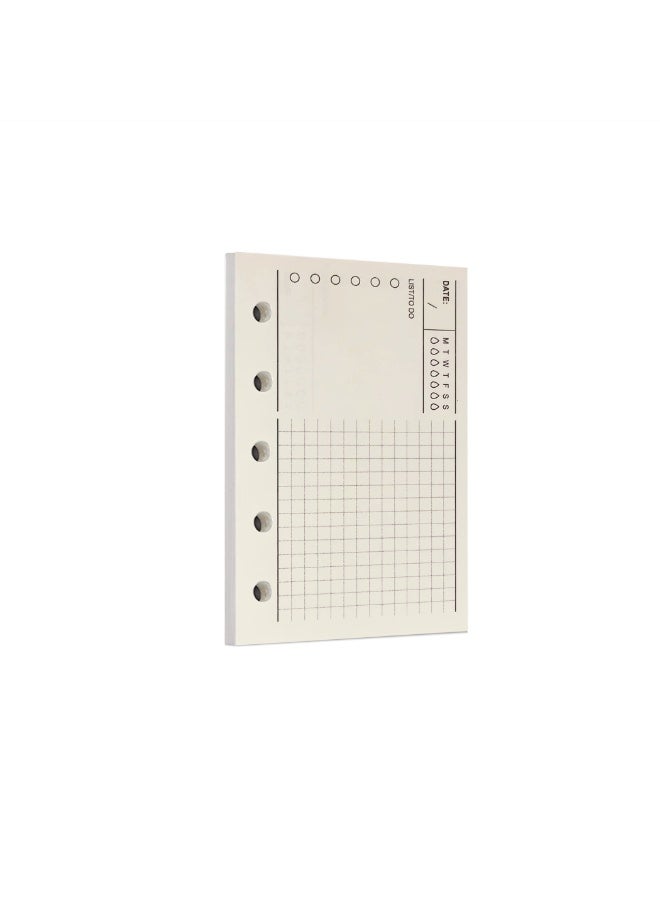 Zelten 1 Pack A8 40 Sheets/80 Pages Favorites Loose Leaf Punched Paper Refills Paper for 5 Hole Binder Personal Organizer Diary Notebook Refillable Planner - Image 1