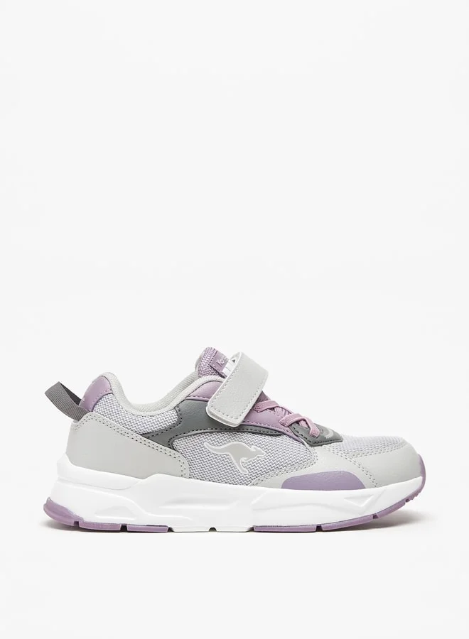 kangaROOS Girls' Panelled Sports Shoes with Hook and Loop Closure