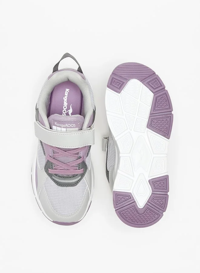 kangaROOS Girls' Panelled Sports Shoes with Hook and Loop Closure