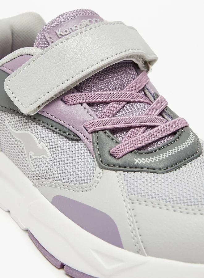 kangaROOS Girls' Panelled Sports Shoes with Hook and Loop Closure