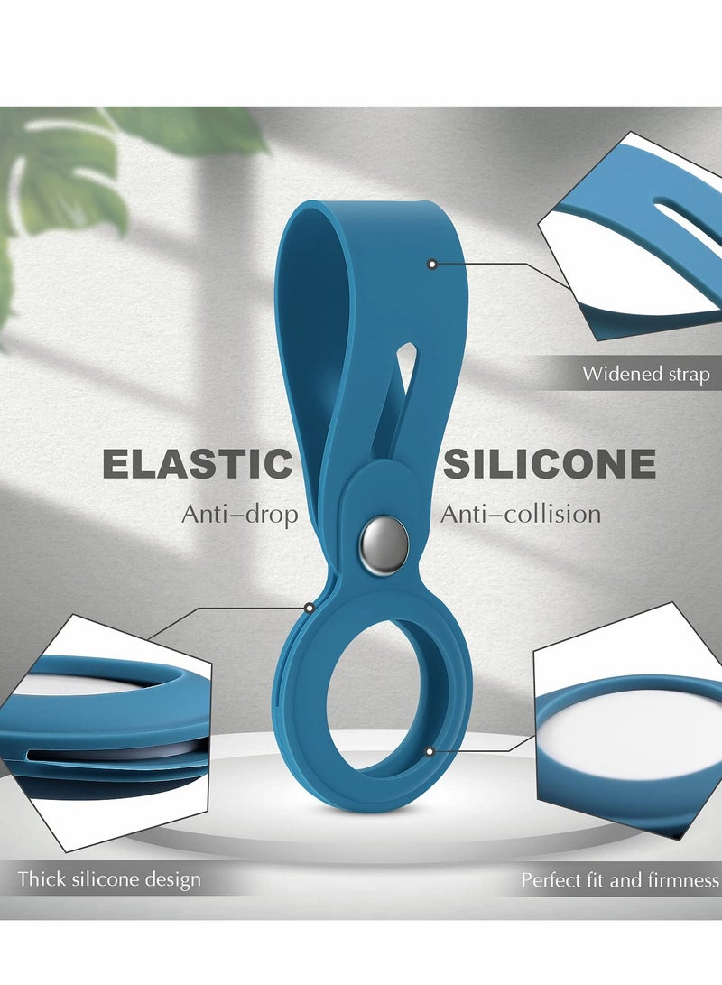 SYOSI Leather Case for Apple AirTag, Easy Carry Air-Tag Cover, Soft Silicone Anti-Scratch Lightweight Skin Cover for Luggage Dog Cat Pet Collar AirTag Case GPS Case ( 4 Pack ) - Image 2