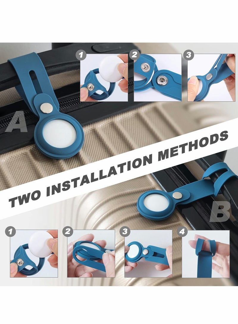 SYOSI Leather Case for Apple AirTag, Easy Carry Air-Tag Cover, Soft Silicone Anti-Scratch Lightweight Skin Cover for Luggage Dog Cat Pet Collar AirTag Case GPS Case ( 4 Pack ) - Image 4