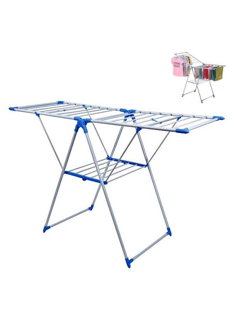 Generic Clothes Dryer Rack White & Blue 150x104x60cm 