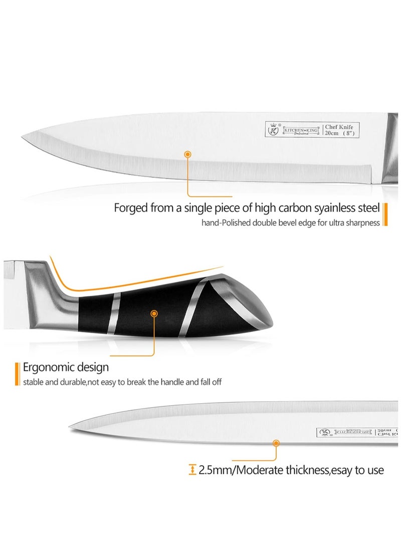 Set 9-Pieces Kitchen Knife,Chef Knives Block Set, Stainless Steel Knife Set for Cutting Slicing Dicing Chopping Silver  - Image 2