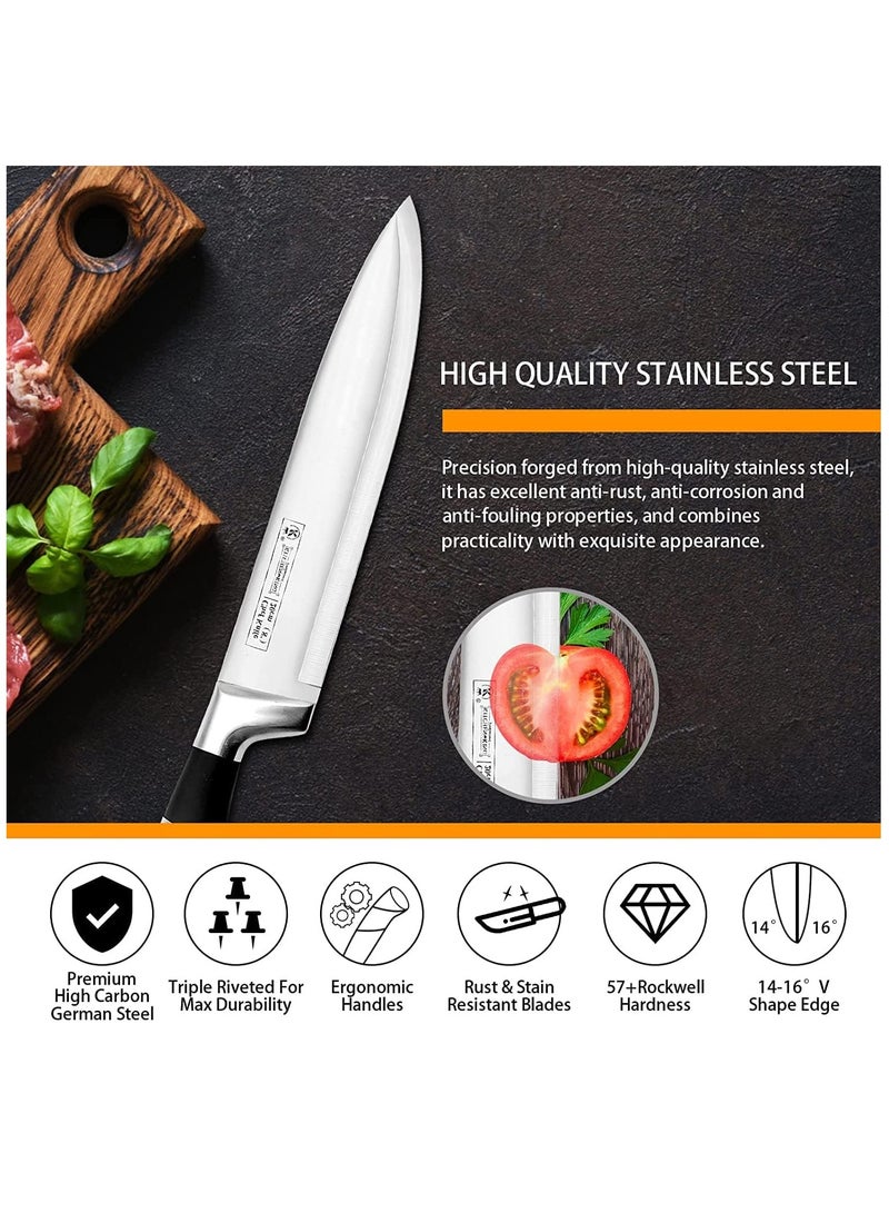 Set 9-Pieces Kitchen Knife,Chef Knives Block Set, Stainless Steel Knife Set for Cutting Slicing Dicing Chopping Silver  - Image 5