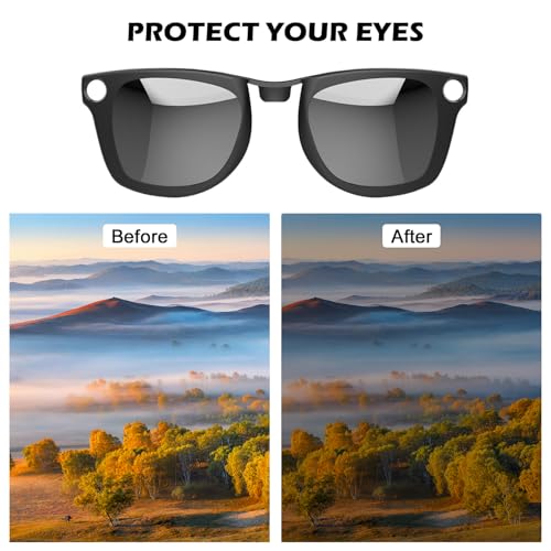 Rechale 4Pcs Polarized Clip for Ray-Ban Meta Wayfarer & Gen 2 (RW4006/RW4012, M,50-22), Discoloration Clip for Meta Wayfarer Gen 2 UV Protection, Smart Glasses Polarized Lens Set (Blue+Silver+Orange+Yellow) - Image 4