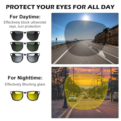 Rechale 4Pcs Polarized Clip for Ray-Ban Meta Wayfarer & Gen 2 (RW4006/RW4012, M,50-22), Discoloration Clip for Meta Wayfarer Gen 2 UV Protection, Smart Glasses Polarized Lens Set (Blue+Silver+Orange+Yellow) - Image 5