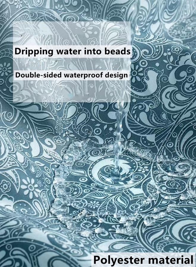 Kutis Gradient Shower Curtain for Bathroom - Decorative Roland Shower Liner - Household Printed Shower Curtain Set with Hooks - Bath Curtain 180 x 180 Centimeter - Image 4