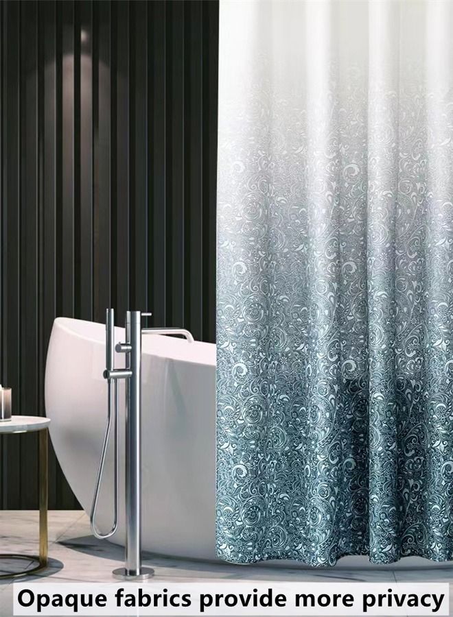 Kutis Gradient Shower Curtain for Bathroom - Decorative Roland Shower Liner - Household Printed Shower Curtain Set with Hooks - Bath Curtain 180 x 180 Centimeter - Image 3