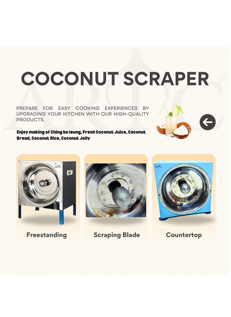 ARTC - ARTC Commercial Coconut Scraper And Grater For Kitchen And Restaurant And Hotel Catering, Stainless Steel And Commercial Use Only, Coconut Cutter And Shredder Machine Electric - Image 1