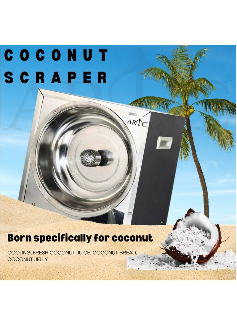 ARTC - ARTC Commercial Coconut Scraper And Grater For Kitchen And Restaurant And Hotel Catering, Stainless Steel And Commercial Use Only, Coconut Cutter And Shredder Machine Electric - Image 1