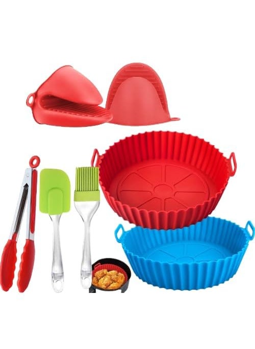 VALTUJA VALTUJA Air Fryer Silicone Pot Pack of 2 75inch Easy Cleaning Air Fryer Silicone Basket Heat Resistant Reusable Air fryers Silicone Liner Round 