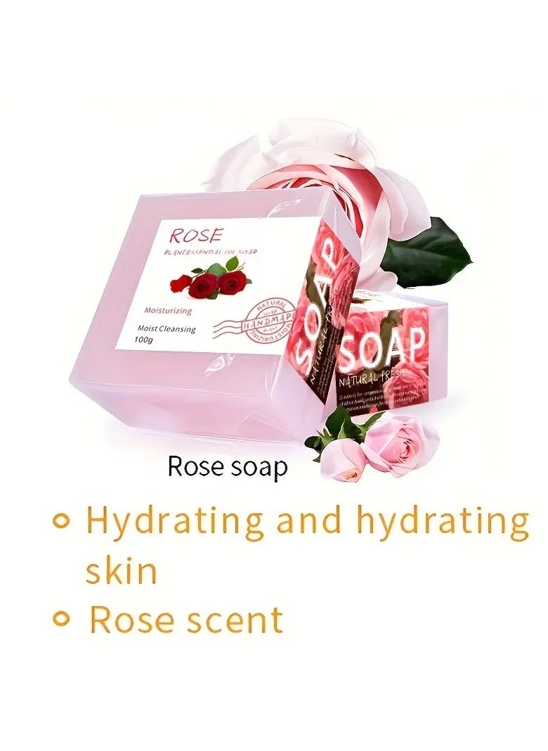 Natural Rose Handmade Soap Contain Organic Essential Oil Deep Skin Cleansing And Oil