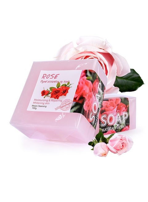 Natural Rose Handmade Soap Contain Organic Essential Oil Deep Skin Cleansing And Oil