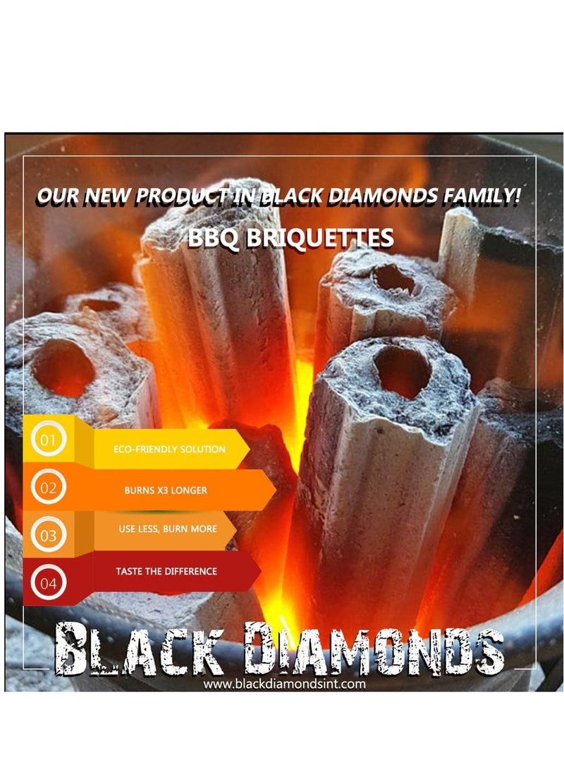 BLACK DIAMONDS Premium BBQ Charcoal Sticks With Hole-5 KG | Cocunut Shell Barbeque Charcoal Hexa Shape Briquiets Long  - Image 4