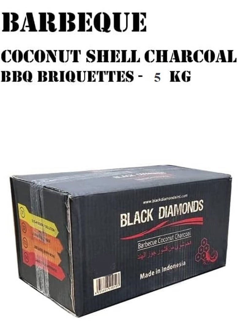 BLACK DIAMONDS Premium BBQ Charcoal Sticks With Hole-5 KG | Cocunut Shell Barbeque Charcoal Hexa Shape Briquiets Long  - Image 2