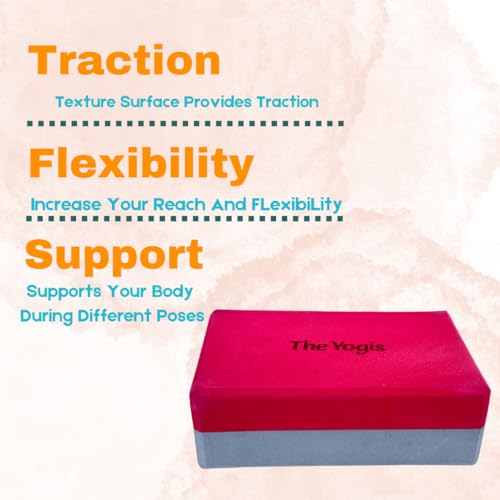 The Yogis High Density Foam Yoga Block Brick | Set of 2 | Large Size With - Yoga Belt - Image 4