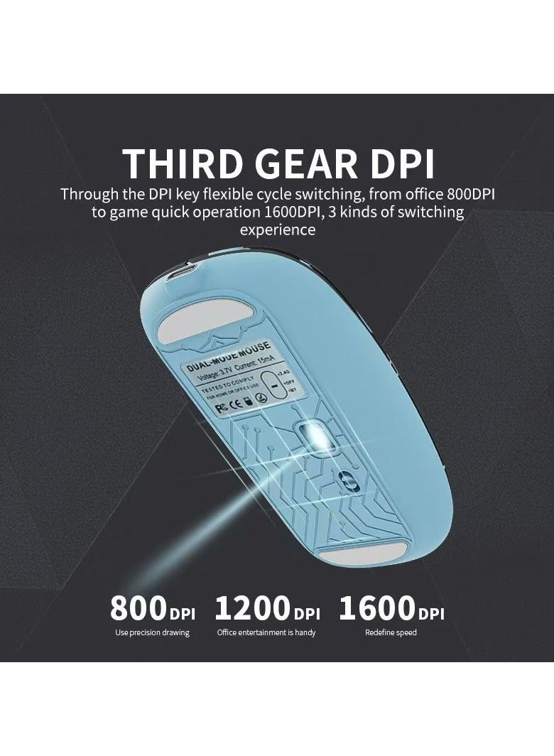 Moxom Wireless Mouse Crystal Transparent, Gaming Adjustable DPI, Triple 2.4G Mode Switching Bluetooth 2, Rechargeable digital display Silent Mouse for PC Laptops Mac iPhone Android (Pink) - Image 5