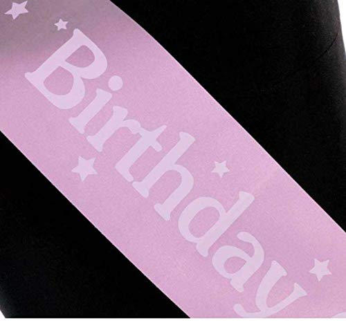 FAVELA Fashionable Pink Satin Sash Birthday Girl with White Lettering - 18th, 21st, 30th Birthday Party - Happy Birthday Sash - Image 2