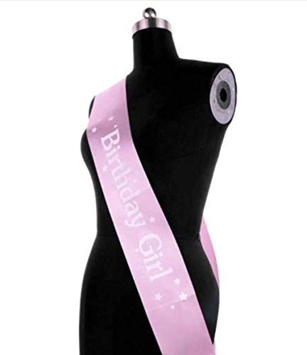 FAVELA Fashionable Pink Satin Sash Birthday Girl with White Lettering - 18th, 21st, 30th Birthday Party - Happy Birthday Sash - Image 3