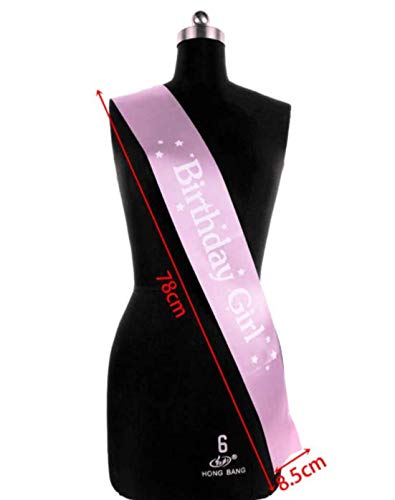 FAVELA Fashionable Pink Satin Sash Birthday Girl with White Lettering - 18th, 21st, 30th Birthday Party - Happy Birthday Sash - Image 5
