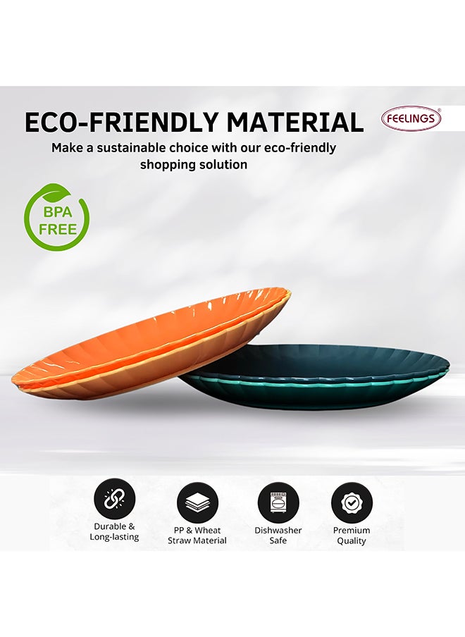 Feelings Feelings Plastic Salad Plate  4Pcs Set (22Cm) | Scratch Resistant & Stackable  - Image 3
